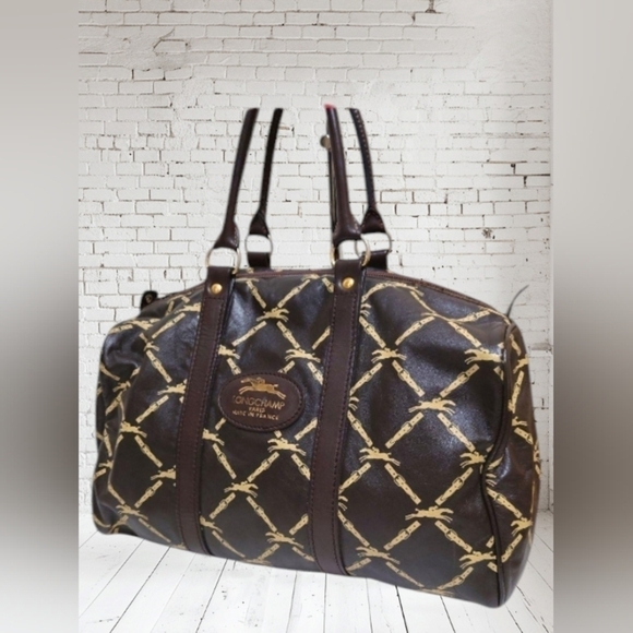 Longchamp Leather Boston Bag Brown - Picture 4 of 17